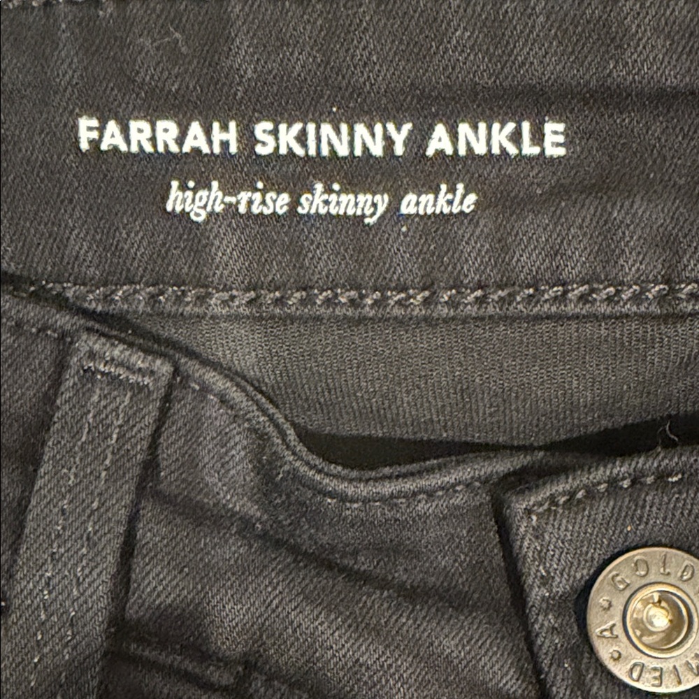 AG Farrah High Rise Skinny Ankle Jeans Black 29R - Picture 6 of 8